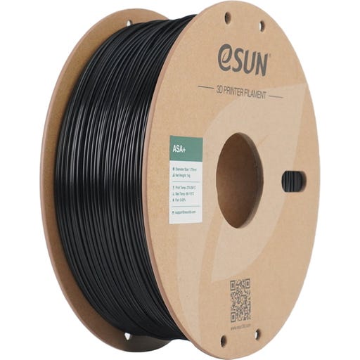 eSUN ASA+ 3D Printer Filament 1.75mm 1kg Spool - Black
