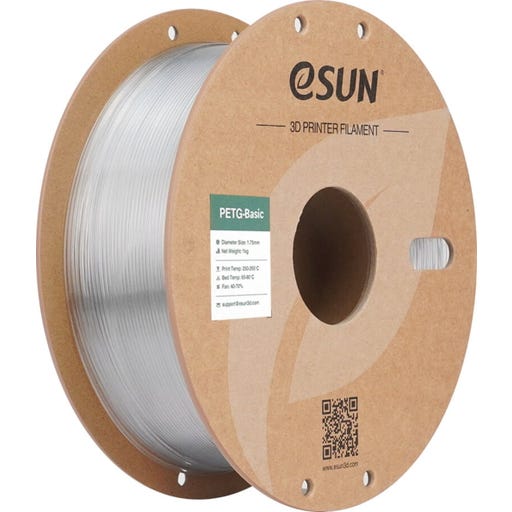 eSUN PETG Basic 3D Printer Filament 1.75mm 1kg Spool - Transparent