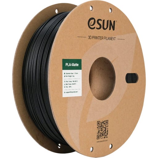 eSUN PLA Matte 3D Printer Filament 1.75mm 1kg Spool - Black