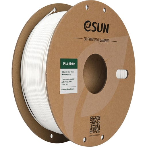 eSUN PLA Matte 3D Printer Filament 1.75mm 1kg Spool - Milky White