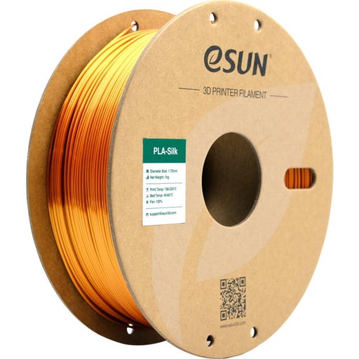 eSUN PLA Silk 3D Printer Filament 1.75mm 1kg Spool - Copper